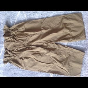 Caara cotton paper bag crop pant gold yellow S